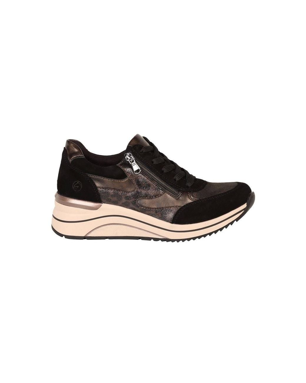 Remonte Black 'Orkney' Wedge Trainers