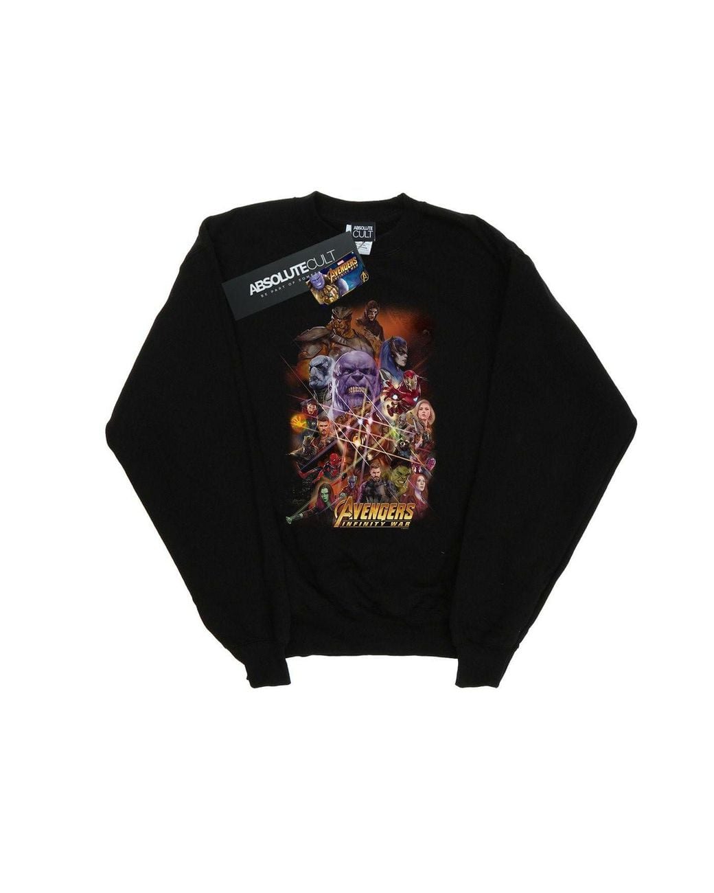 Marvel Black Avengers Infinity War Character Poster Sweatshirt for men