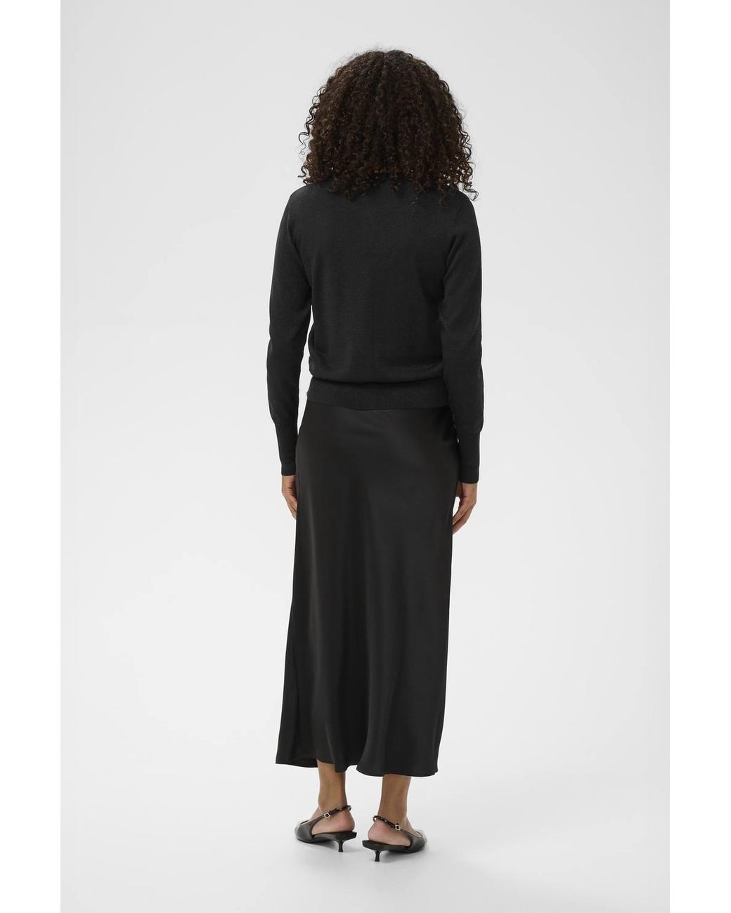 Kaffe Black Karegina Crew Neck Long Sleeve Cardigan