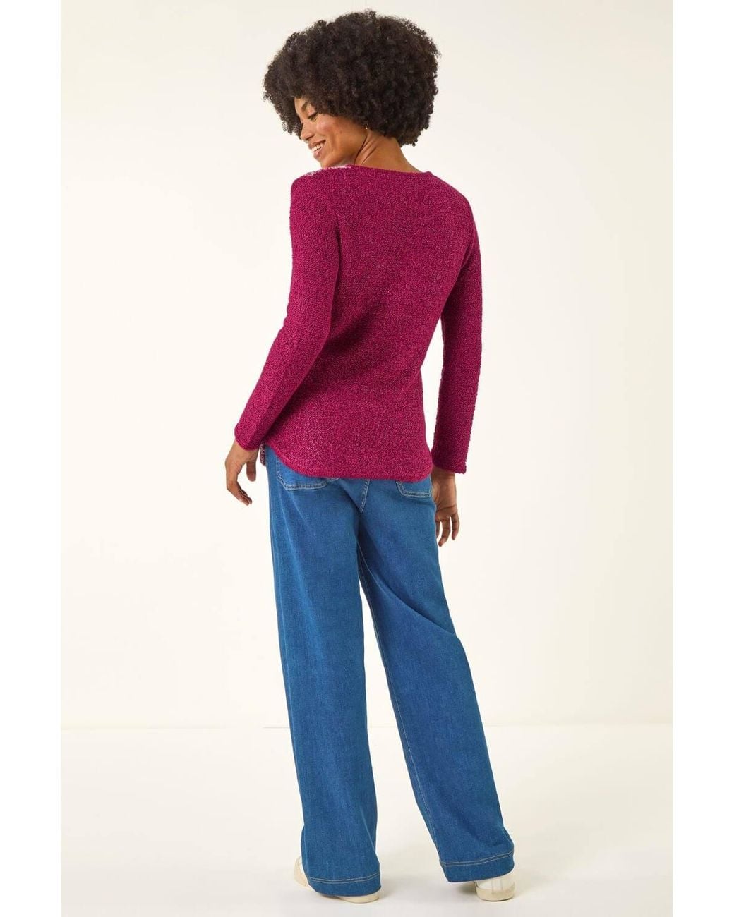 Roman Textured Colour Block Knit Jumper