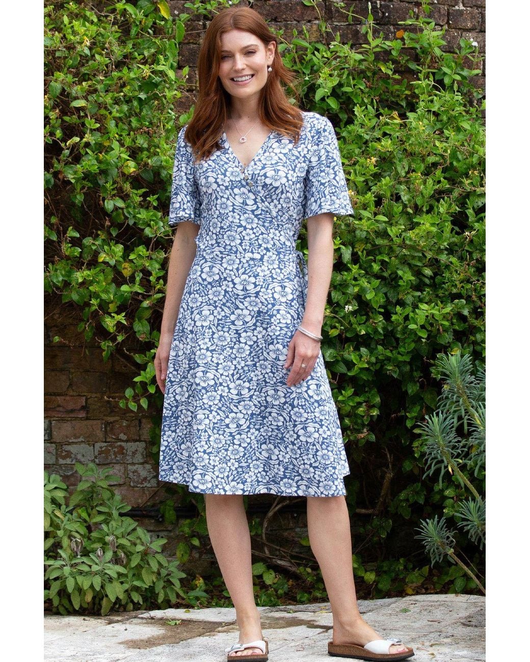 Kite Green Highcliffe Jersey Wrap Dress Full Bloom