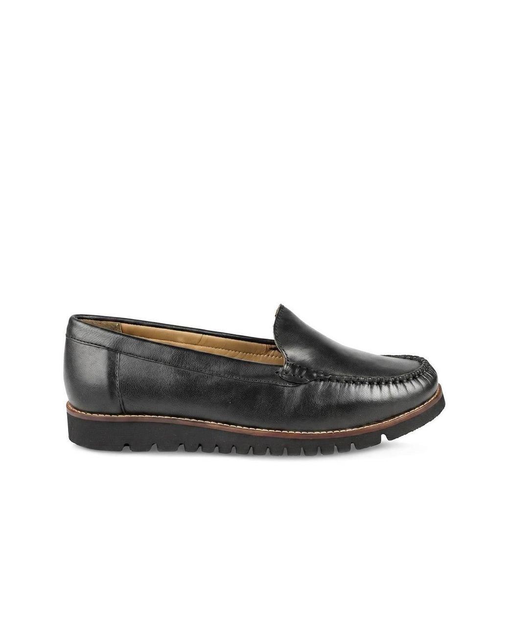 Pavers Black Casual Leather Moccasins