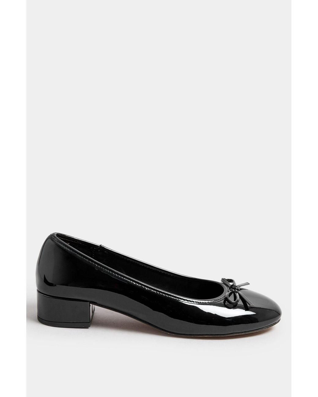 Long Tall Sally Black Heeled Ballet Pumps