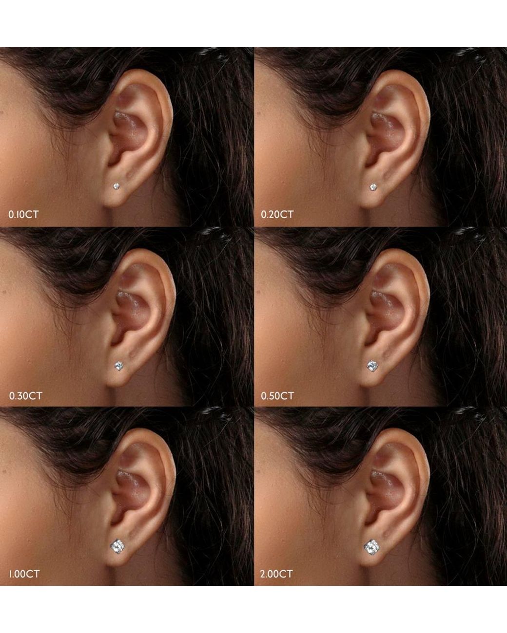The Diamond Store White 0.50Ct Round Cut Lab Diamond Stud Earrings