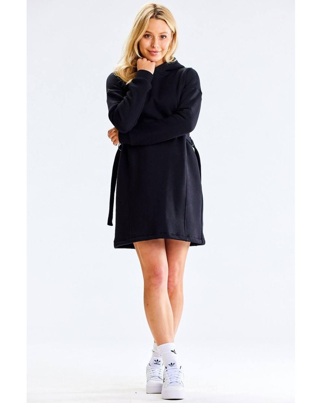 Love Lace Blue Everyday Hooded Dress With Adjustable Sides