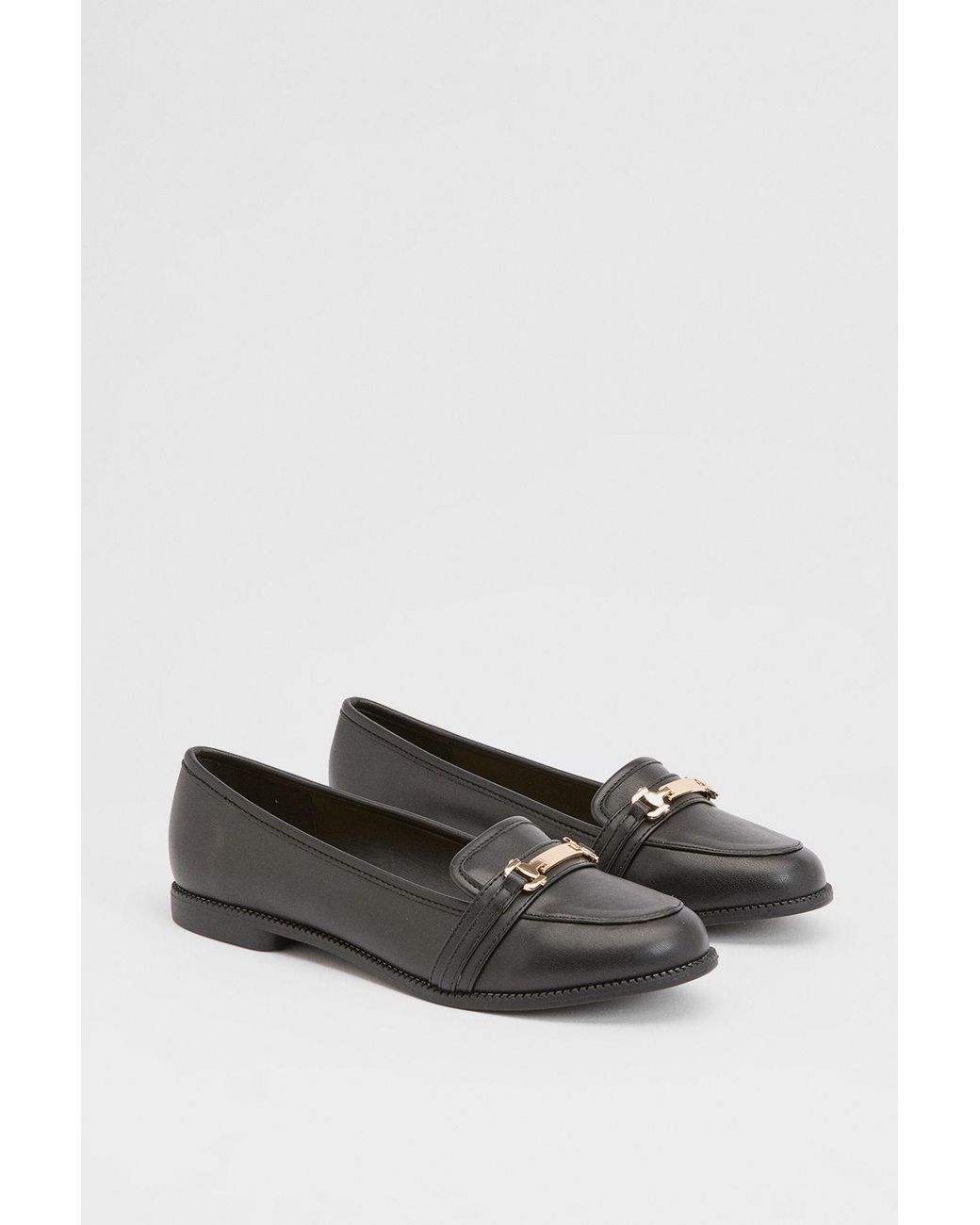 Dorothy Perkins Black Wide Fit Lora Snaffle Loafers