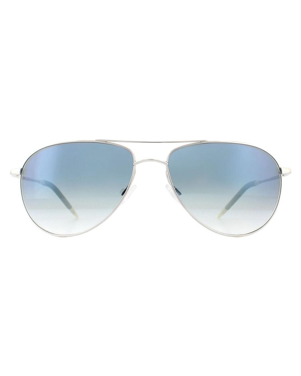 Oliver Peoples Blue Aviator Chrome Sapphire Vfx Sunglasses for men