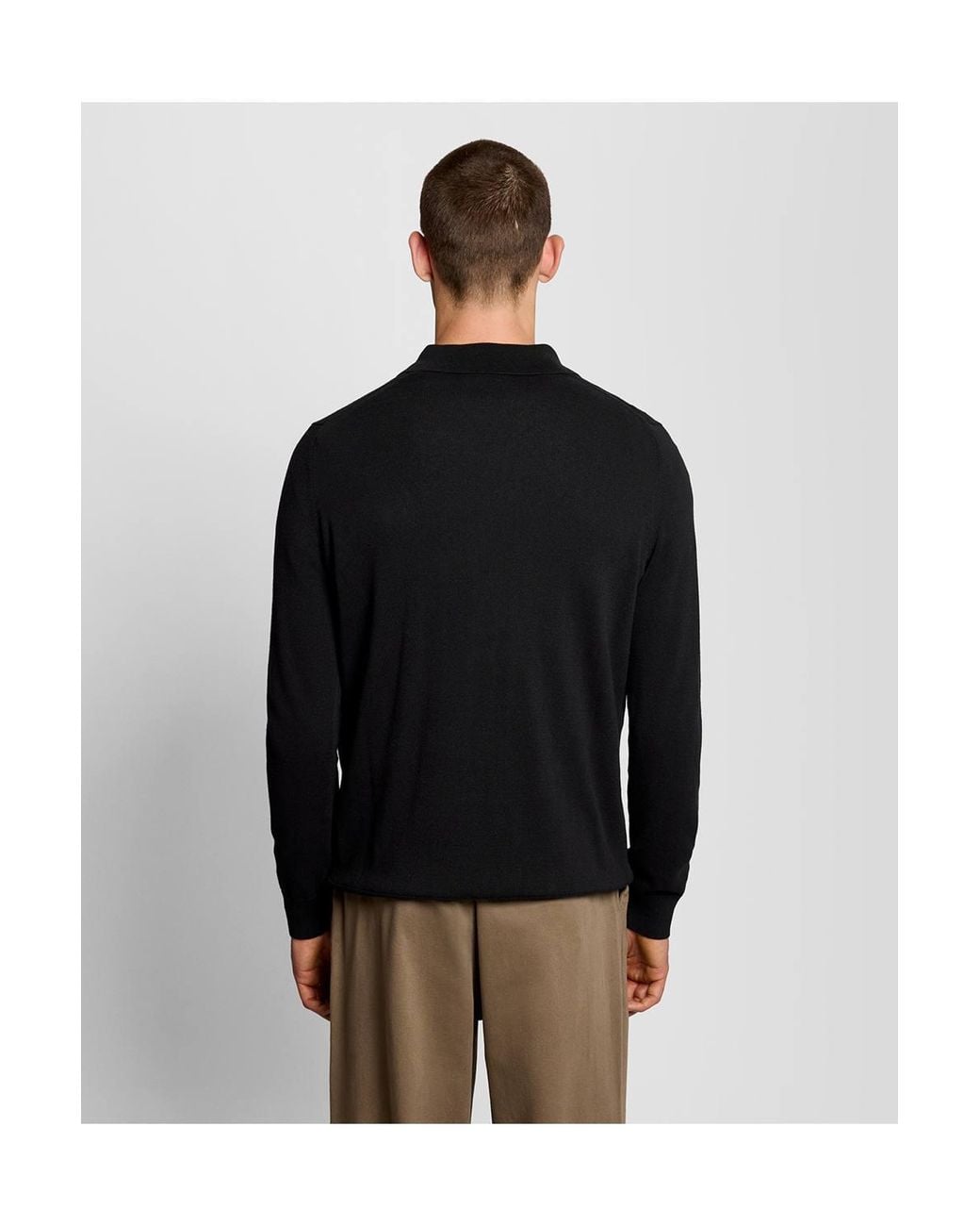 Lyle & Scott Black Cotton Knitted Shirt for men