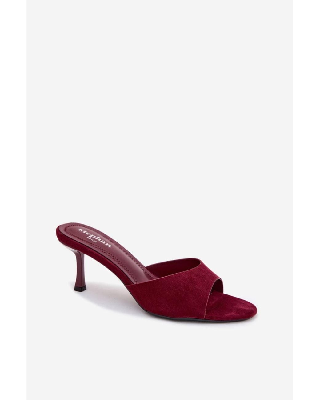 Love Lace Pink Classic Faux Leather Heeled Mules With 7Cm Heel