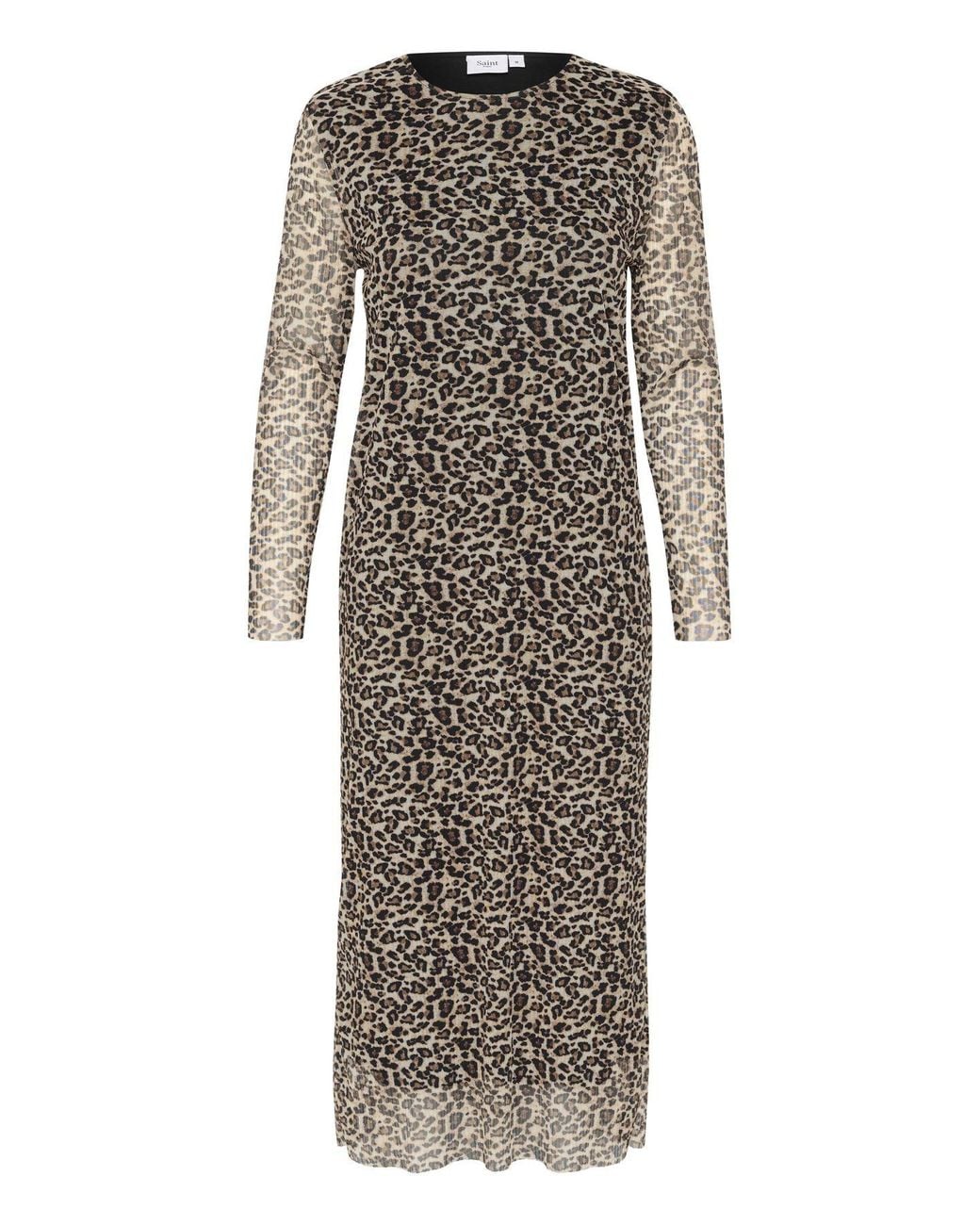 Saint Tropez Natural Iarasz Long Sleeve Mesh Midi Dress