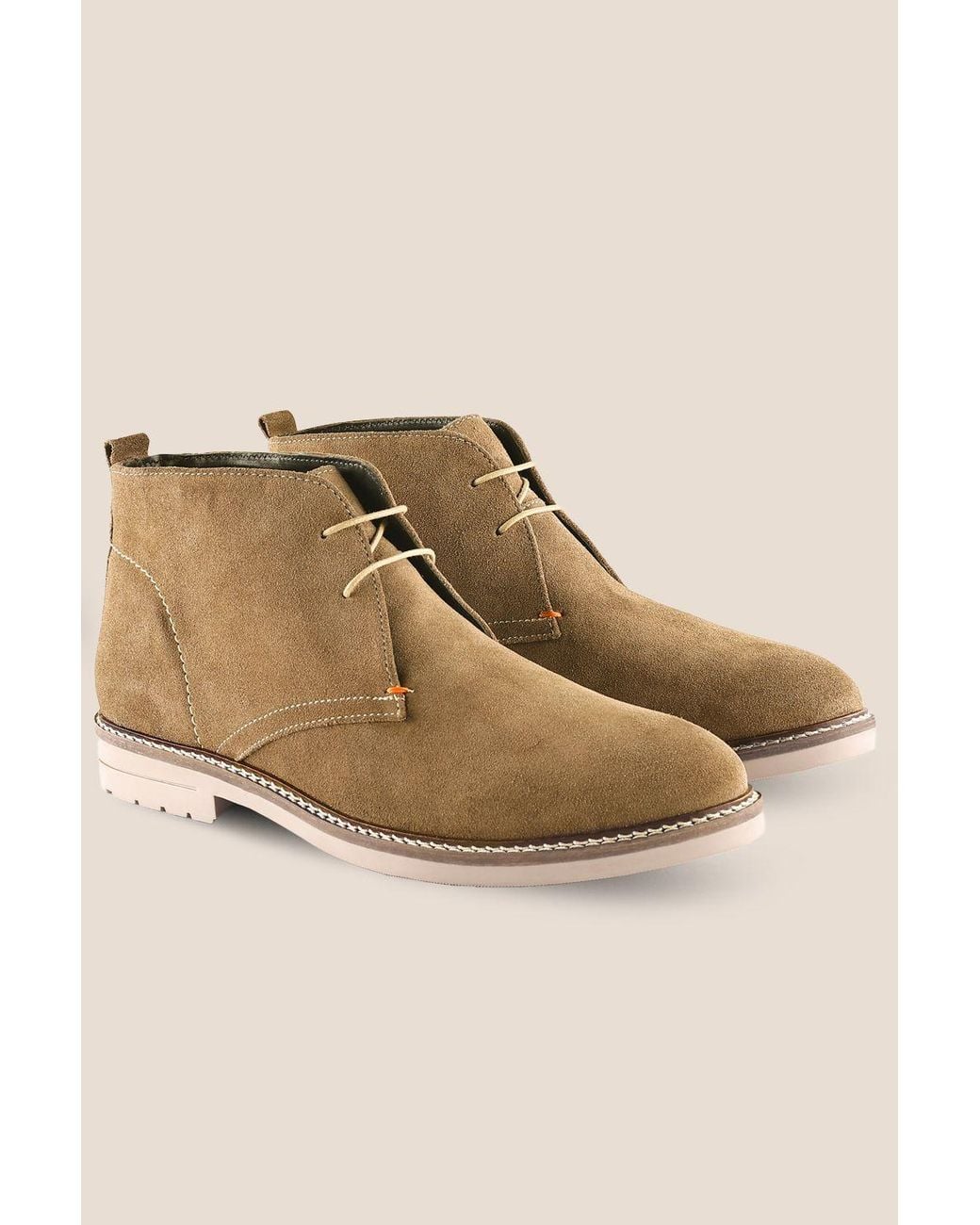 Silver Street London Gray Newington Suede Leather Lace Up Chukka Boots for men