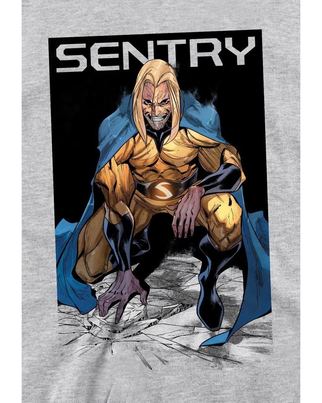 Marvel Gray Comics Sentry Void Grin Sweatshirt, Athletic Heather
