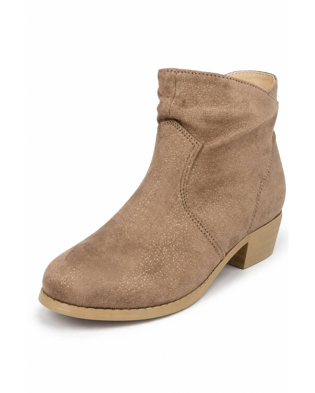 Spot on Natural Metallic Speckle Ankle Boot With Block Heel