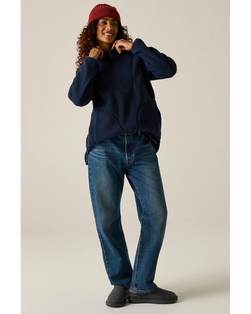 Regatta Blue Frankie Borg Longline Relaxed Fleece