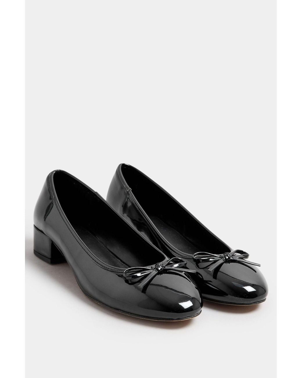 Long Tall Sally Black Heeled Ballet Pumps