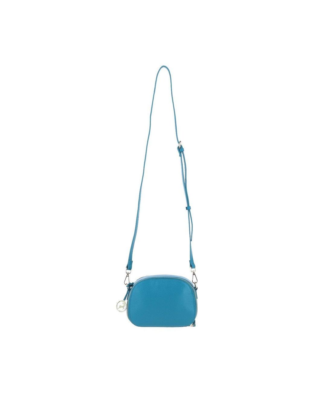 Ashwood Leather Blue Real Leather Compact Crossbody Bag With Adjustable Strap