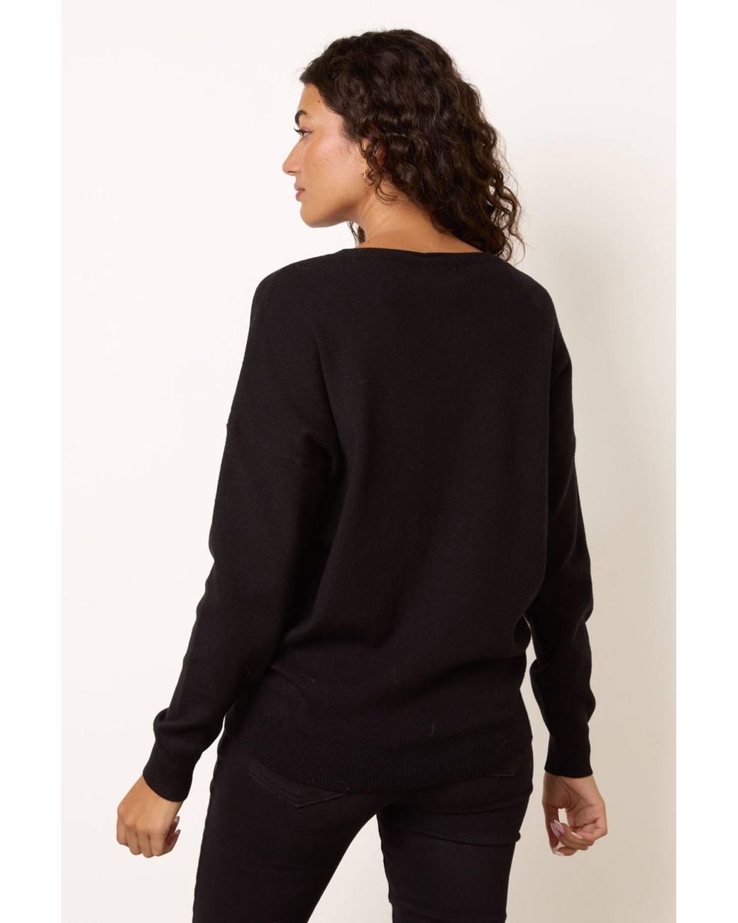 Blue Vanilla Black Long Sleeve Round Neck Jumper