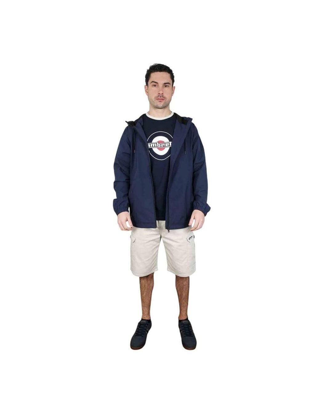 Lambretta Blue Rubberised Logo Cargo Shorts for men