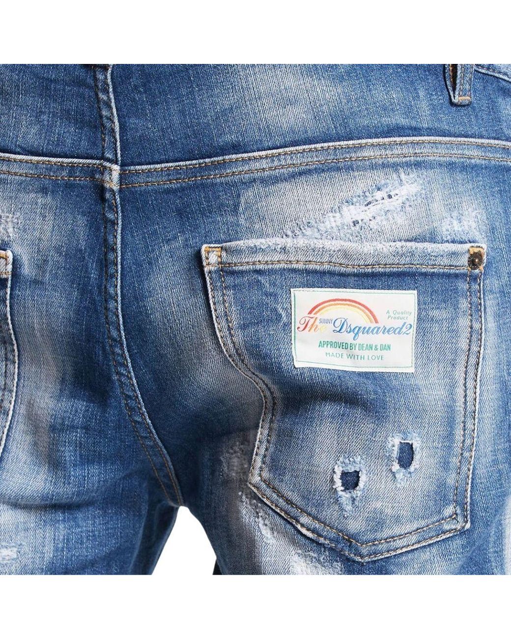 DSquared² Blue Super Twinky Button Fly Skinny Fit Jeans for men