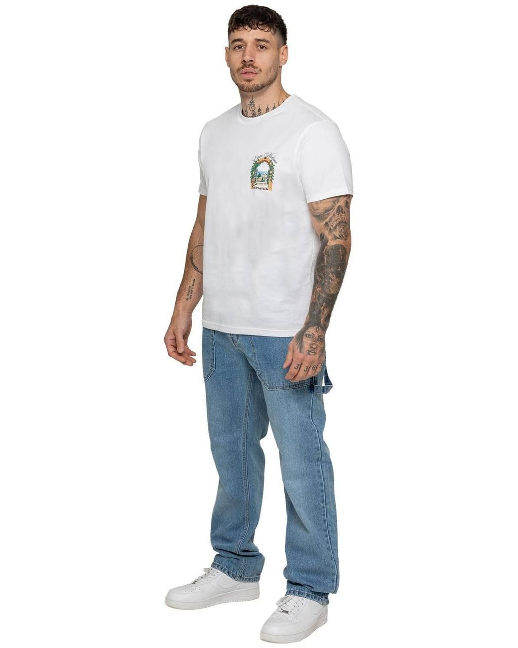 Enzo White Casa Graphic Print T-Shirt for men