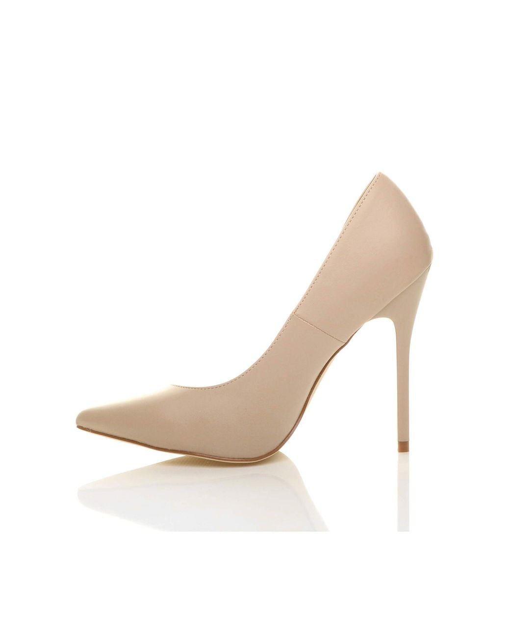 AJVANI White High Heel Stiletto Pointed Toe Party Court Shoes