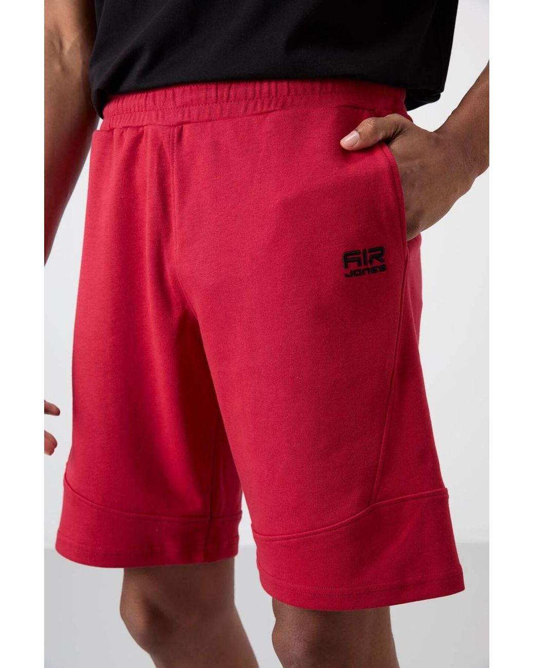 TOMMY LIFE Red Pull-On Sweat Shorts for men