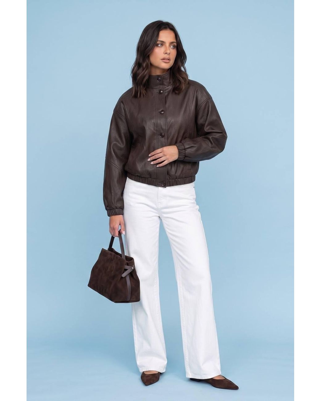 Urban Bliss Blue Pu Oversized Jacket