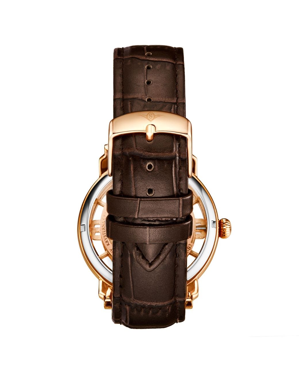 Stuhrling Metallic Winchester Automatic 42 Mm Skeleton Watch With Leather Band for men