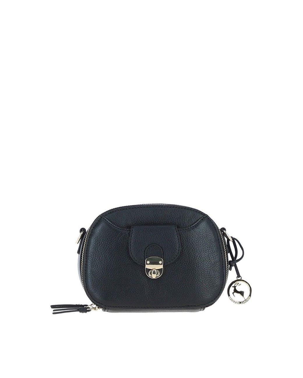 Ashwood Leather Blue Real Leather Compact Crossbody Bag With Adjustable Strap