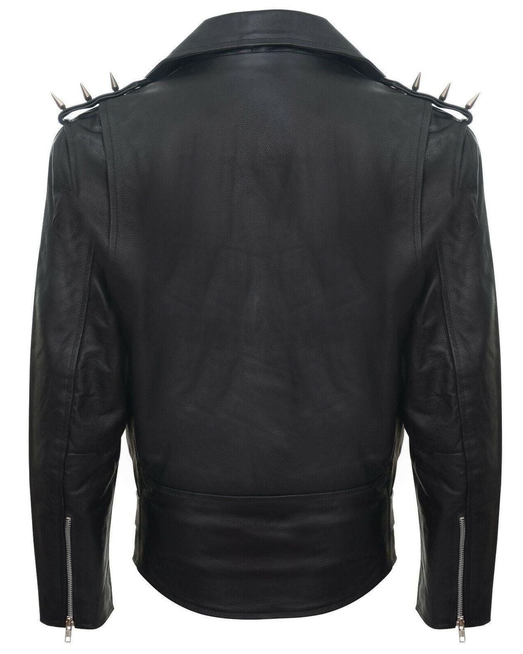 Infinity Leather Black Brando Ghostrider" Spiked Leather Biker Jacket for men
