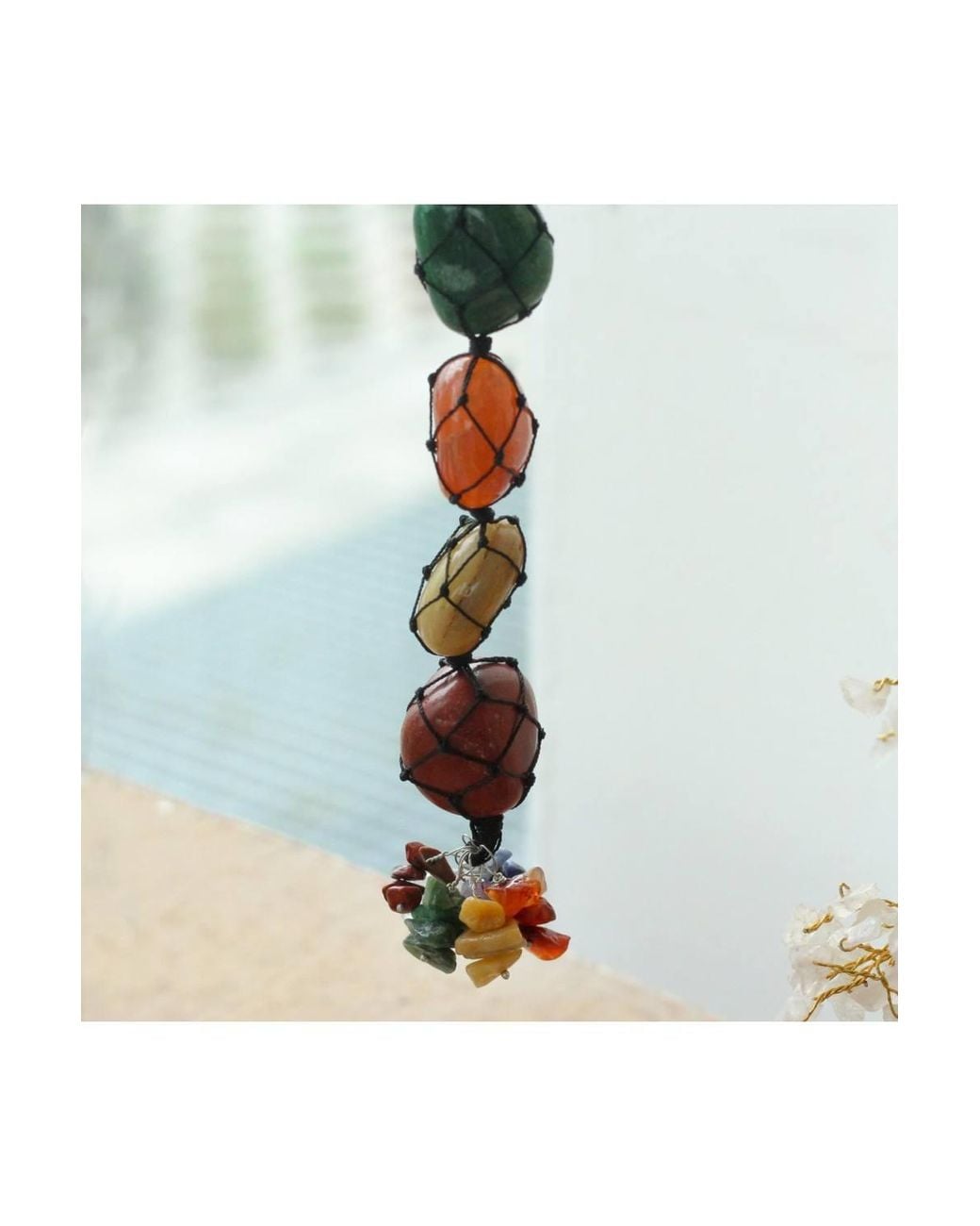 KDMD Blue Seven Chakra Stones Pendant For Balance & Meditation