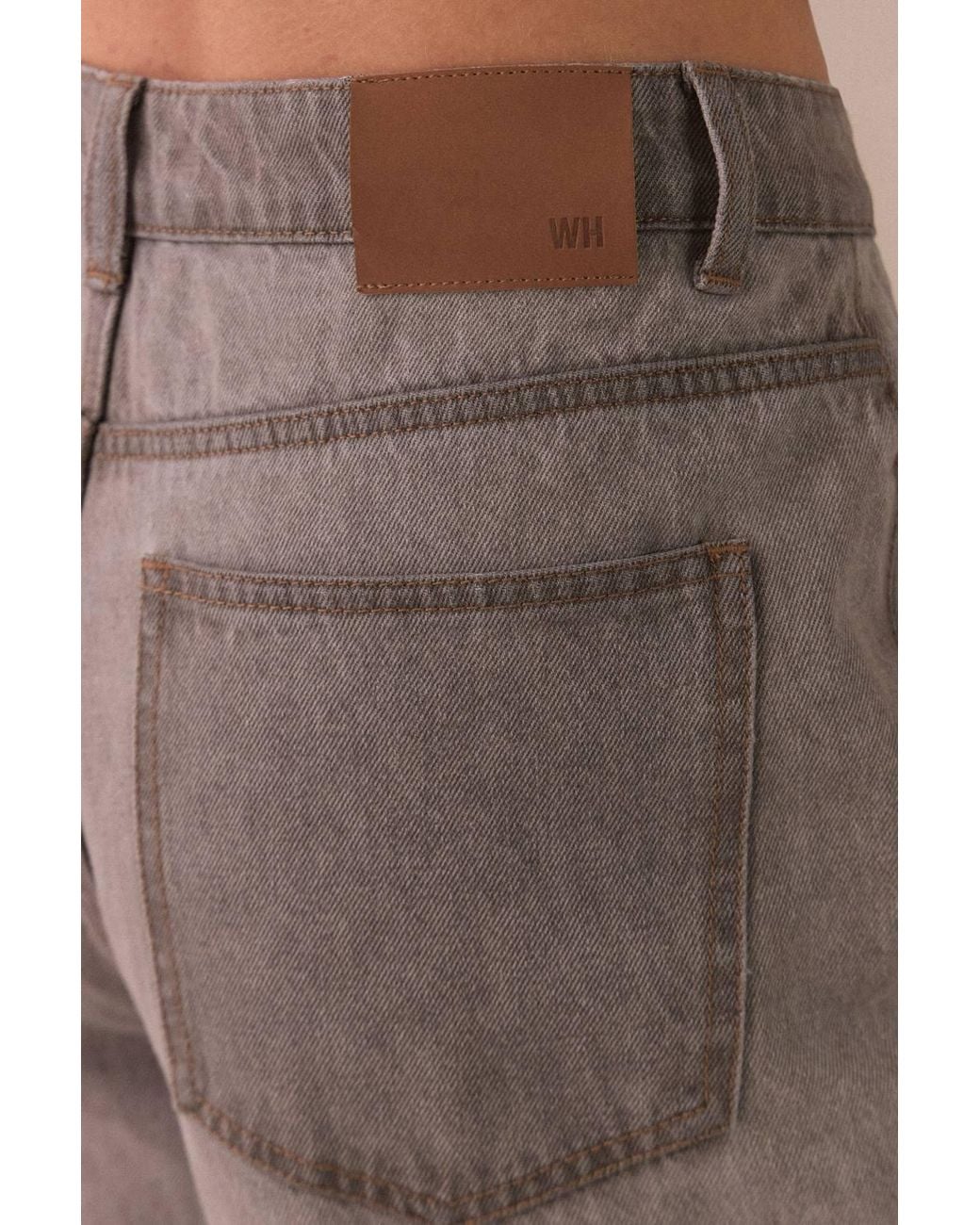 Warehouse Brown Mid Rise Seam Detail Barrel Leg Jean