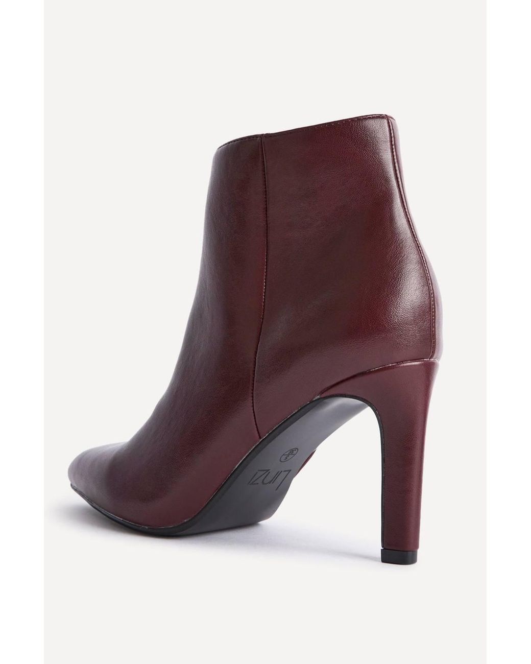 Linzi Purple Handled Faux Leather Heeled Ankle Boots