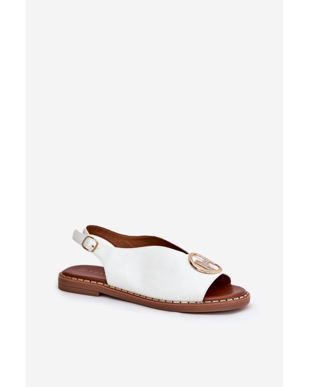 Love Lace Green Elegant Flat Heel Sandals With Embellished Strap Buckle