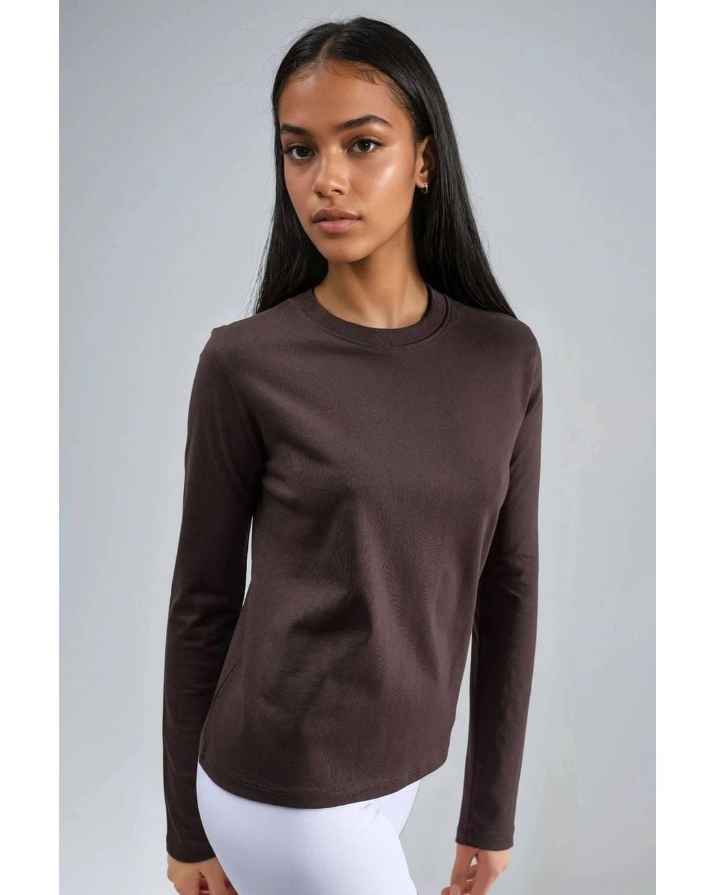 Busem Black Long Sleeve Crew Neck Basic Blouse