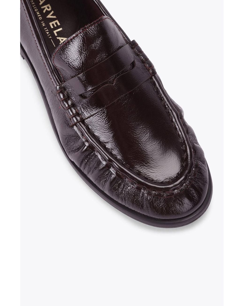 Carvela Kurt Geiger Brown 'Santi Loafer' Patent Flats