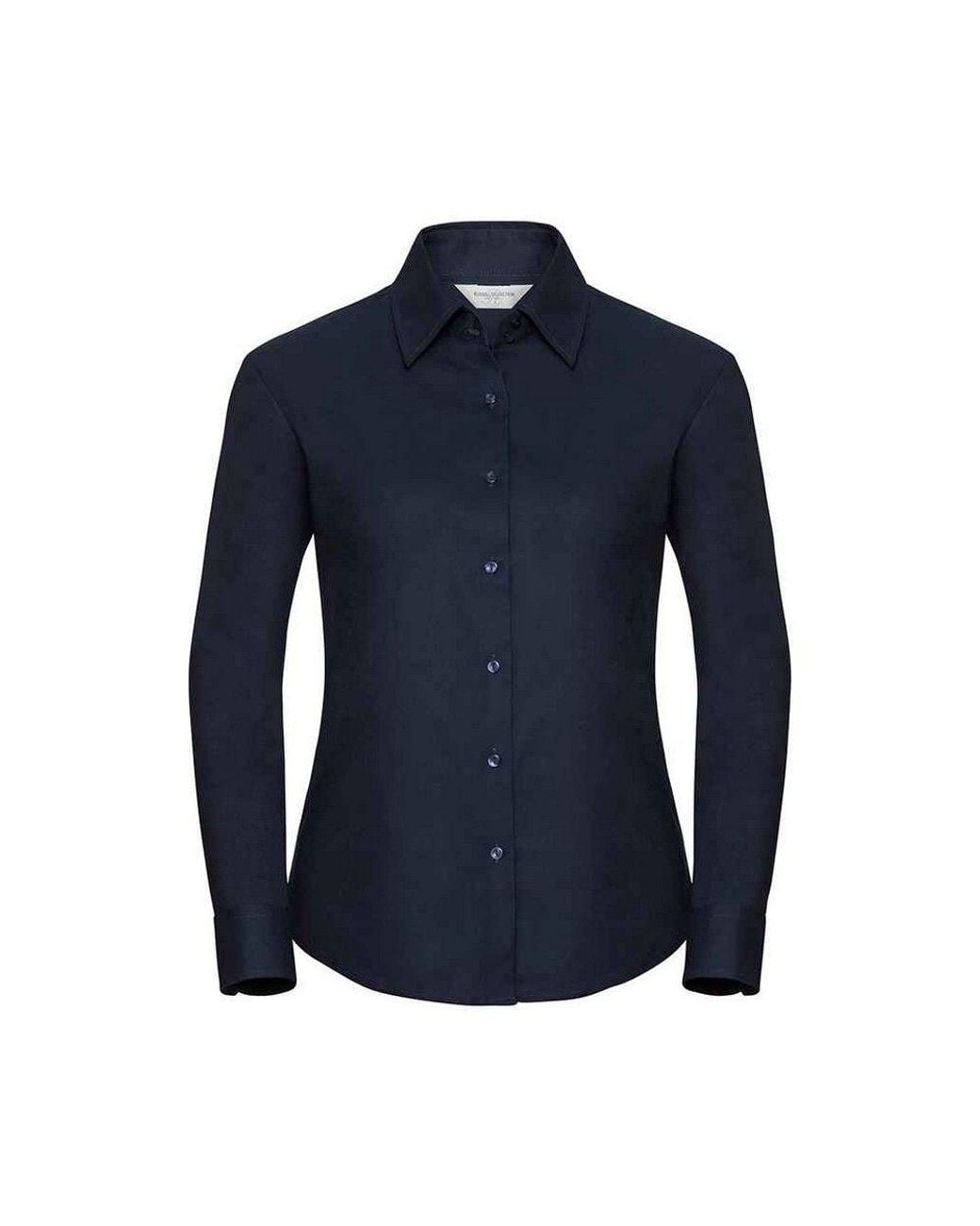 Russell Blue Oxford Easy-Care Long-Sleeved Shirt