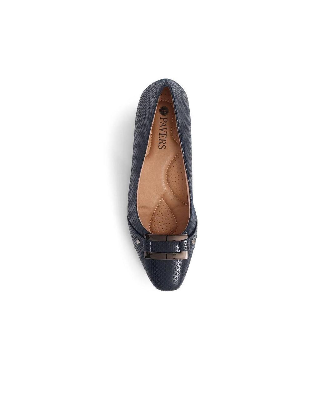 Pavers Blue Heeled Court Shoe