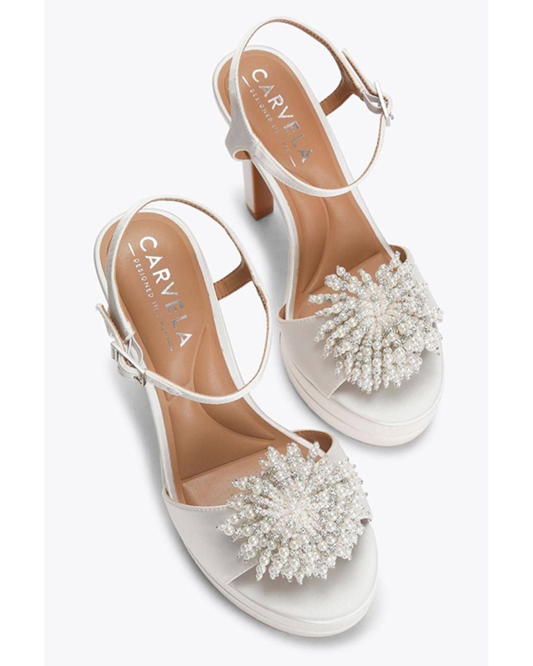 Carvela Kurt Geiger Natural 'Lucia Platform' Satin Heels