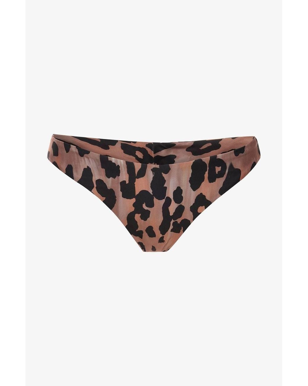 Penti Black Clove Minimal Cut Leopard Print Super Brazilian Bikini Bottom