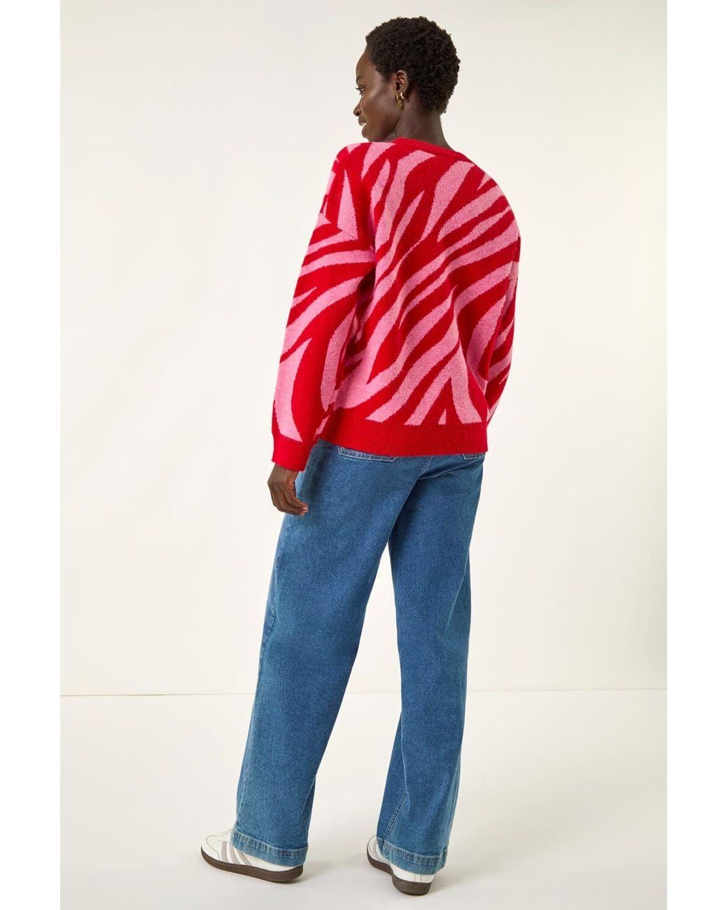 Roman Red Colour Block Knit Jumper