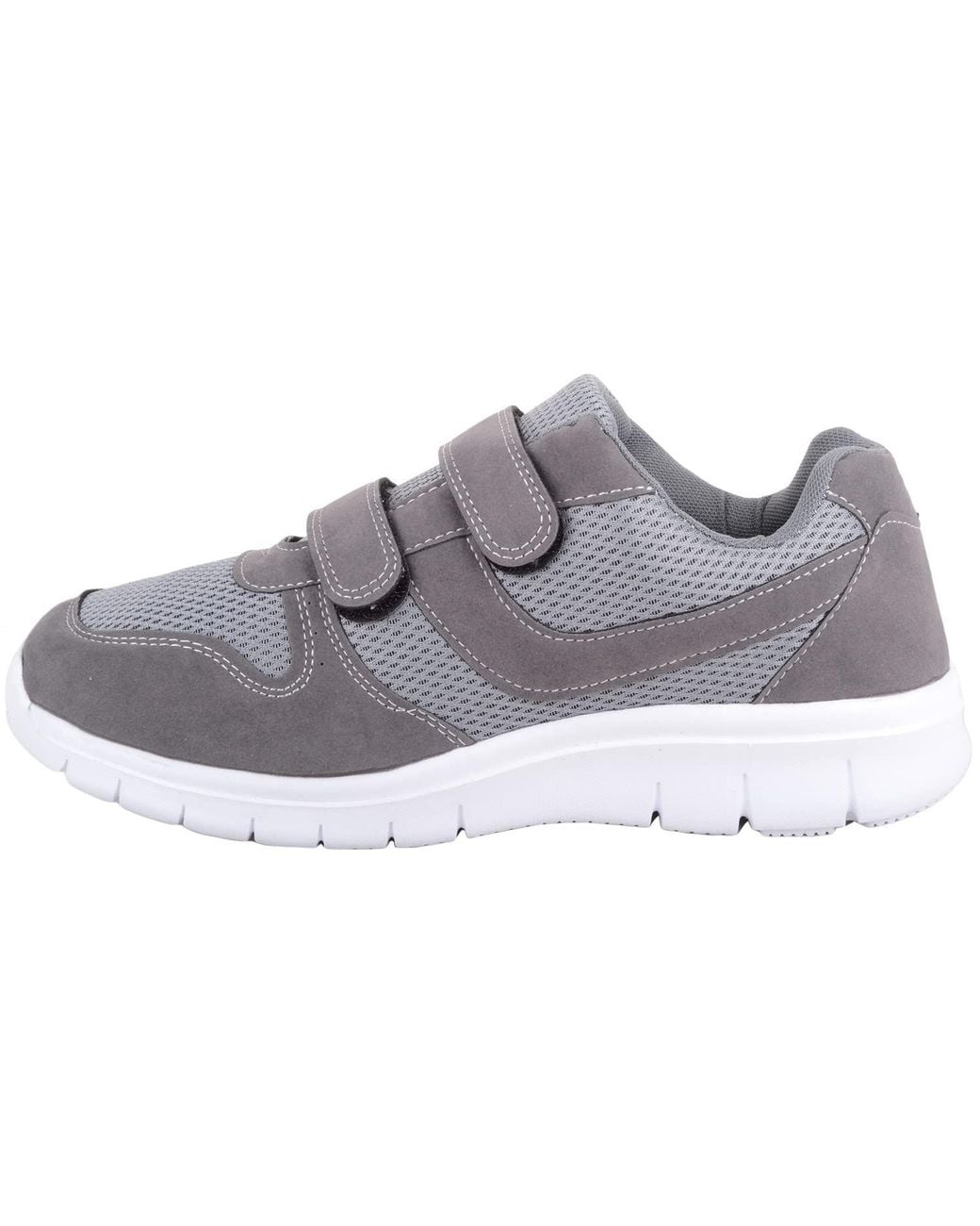 Absolute Footwear Gray Touch & Close Wide Fit Active Wear Exercise Sports Trainers for men