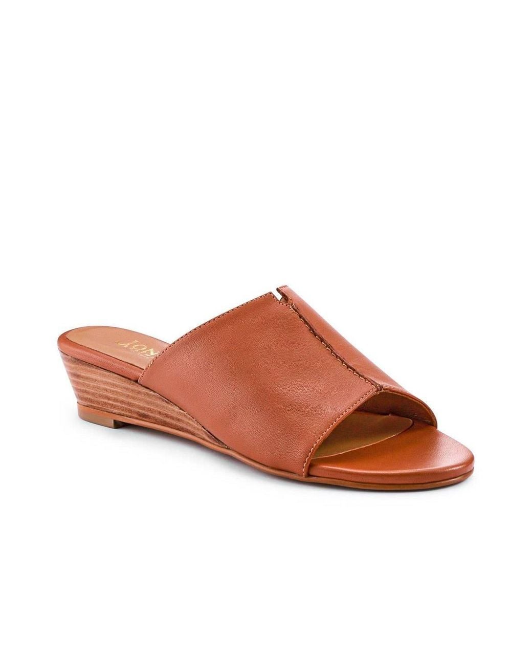 Jones Bootmaker Brown Jocelyn Leather Wedge-Heel Mules