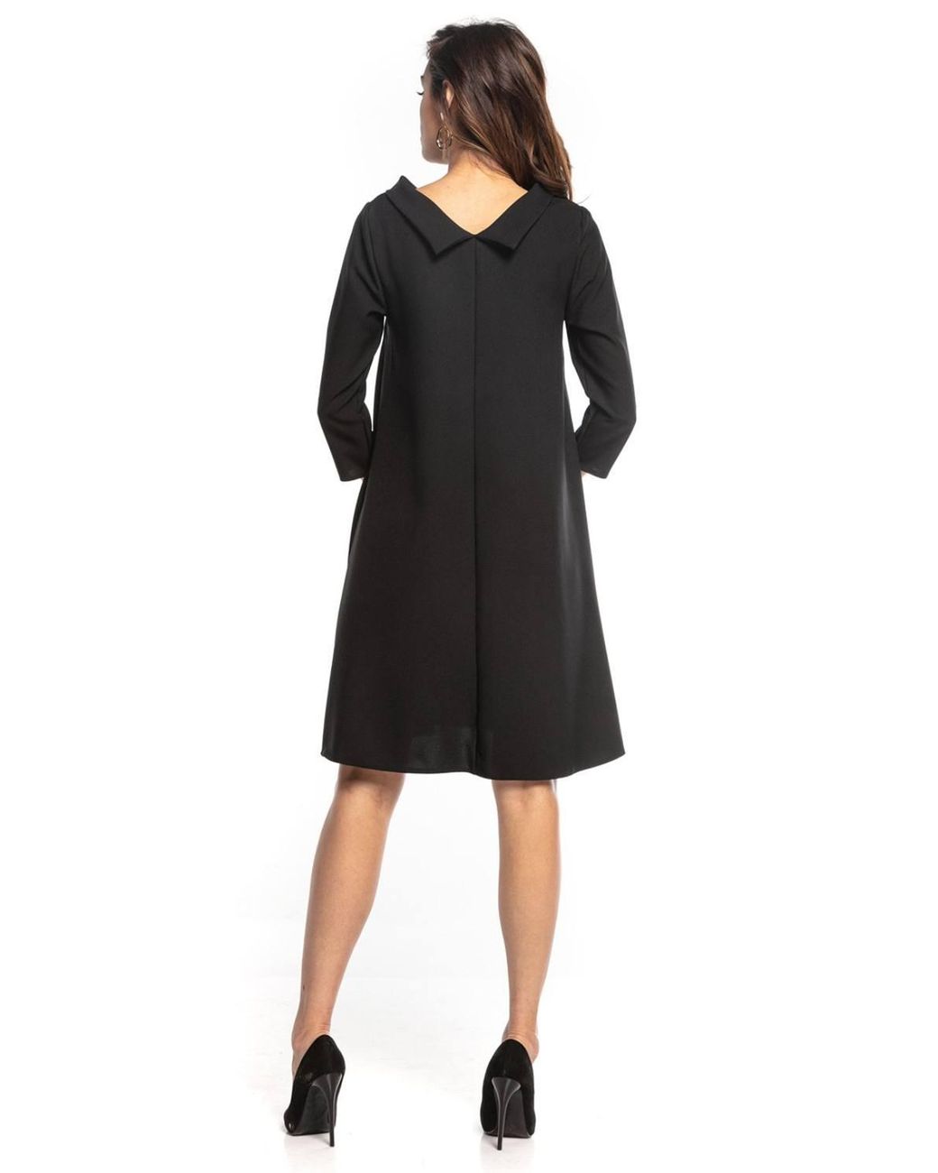 Love Lace Black Jackie Kennedy Trapeze Midi Dress