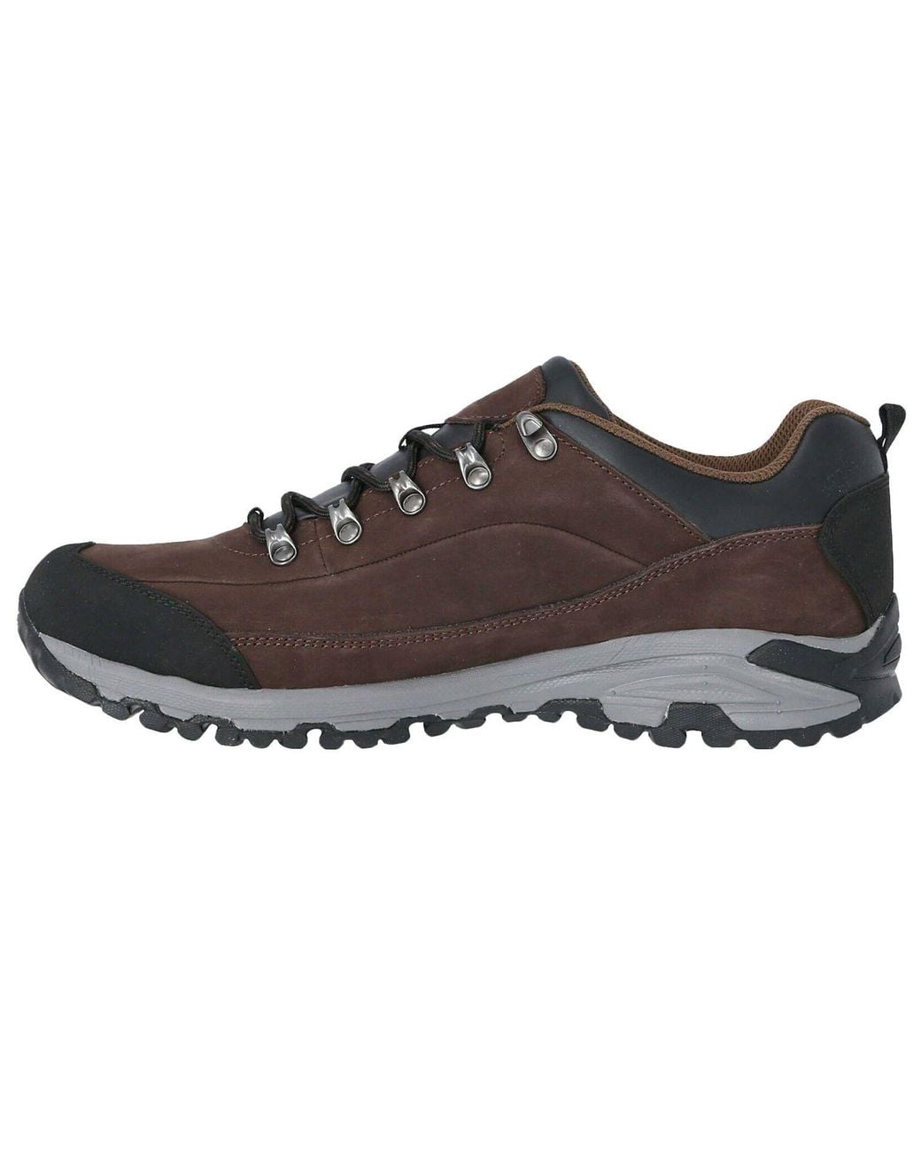 Trespass Brown Falark Vibram Leather Walking Shoe for men