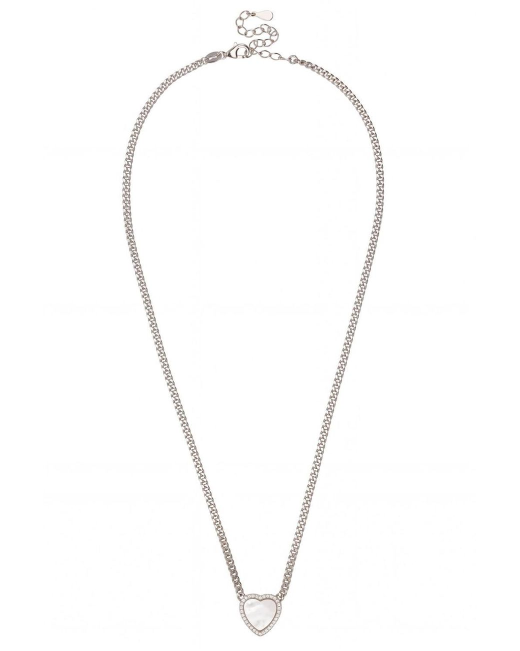 Latelita London White Heart Mother Of Pearl Necklace