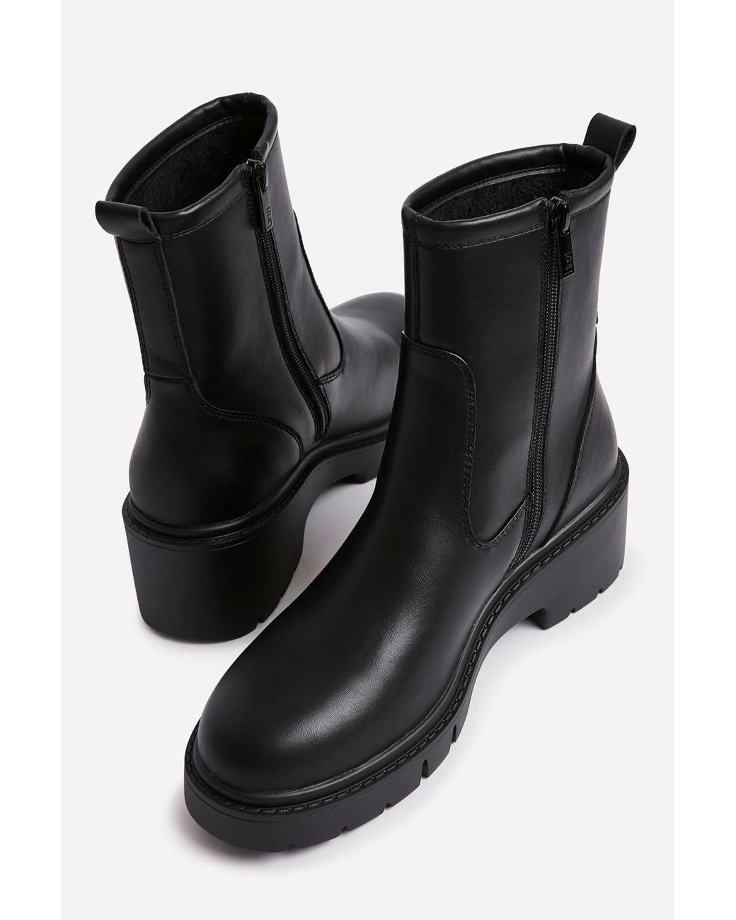 Linzi Black Limited Faux Leather Ankle Boot