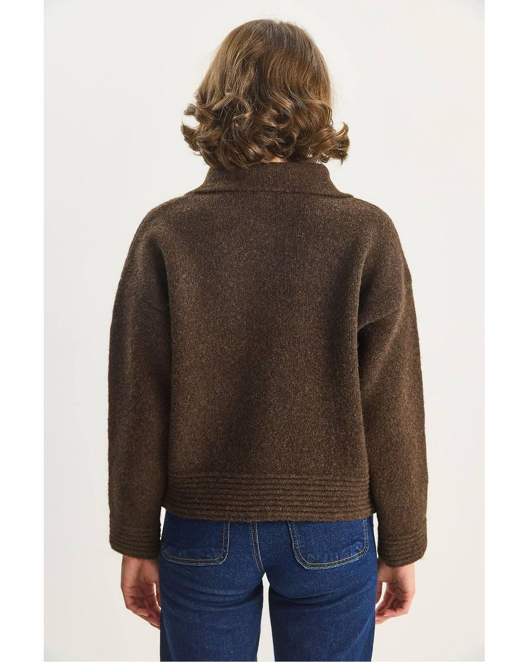 Bianco Lucci Blue Knit Cardigan With Button Closure