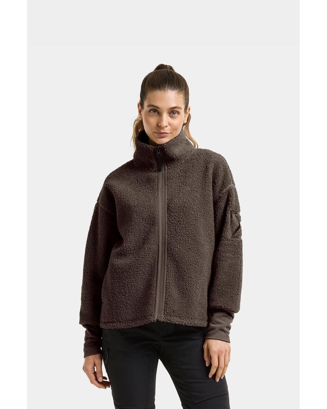 Didriksons Brown Melissa Teddy Fleece Full-Zip