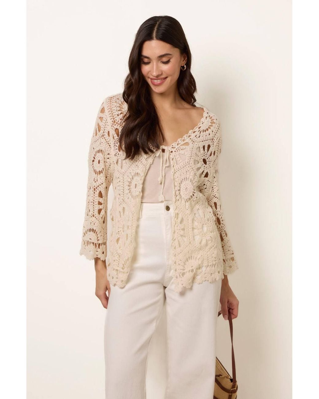 Blue Vanilla Natural Long Sleeve V-Neck Cardigan